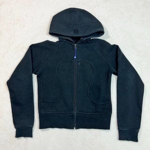 Lululemon Fade Black Jacket Scuba Hoodie Woman Size S Stretch Side Panel